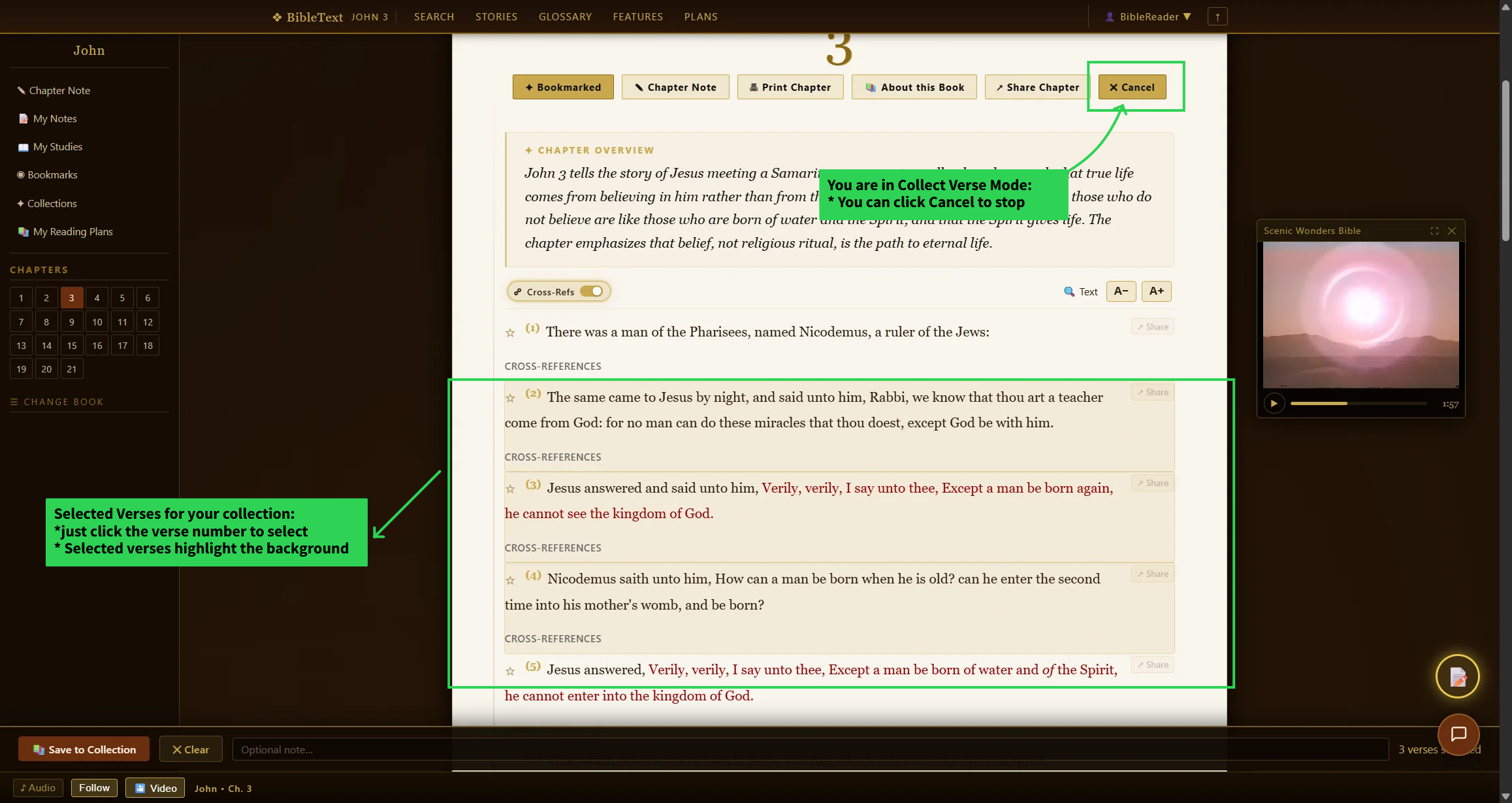 2. Select Verse(s) tab — close-up of this tool
