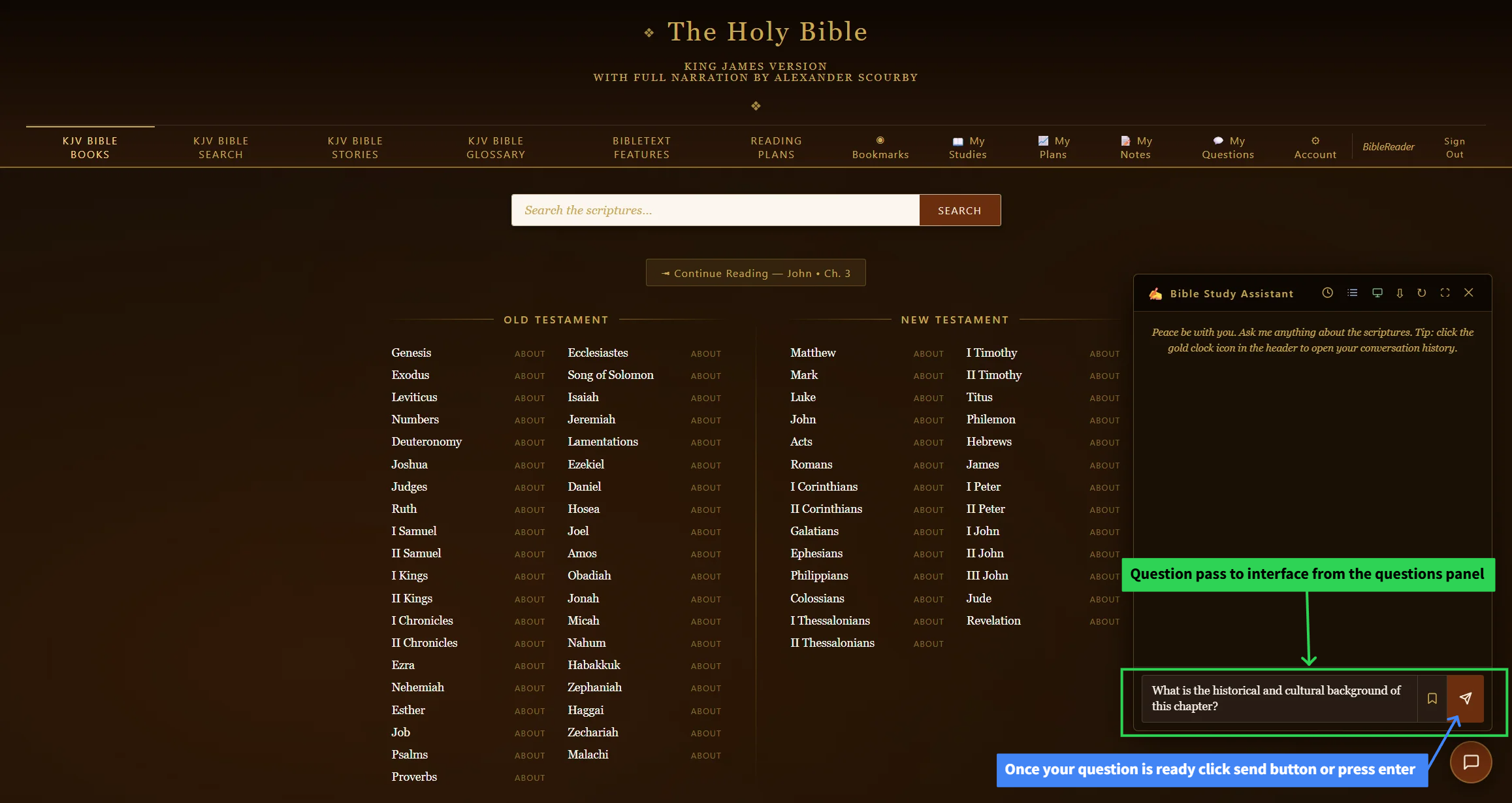3. Select a Question tab — close-up of this tool