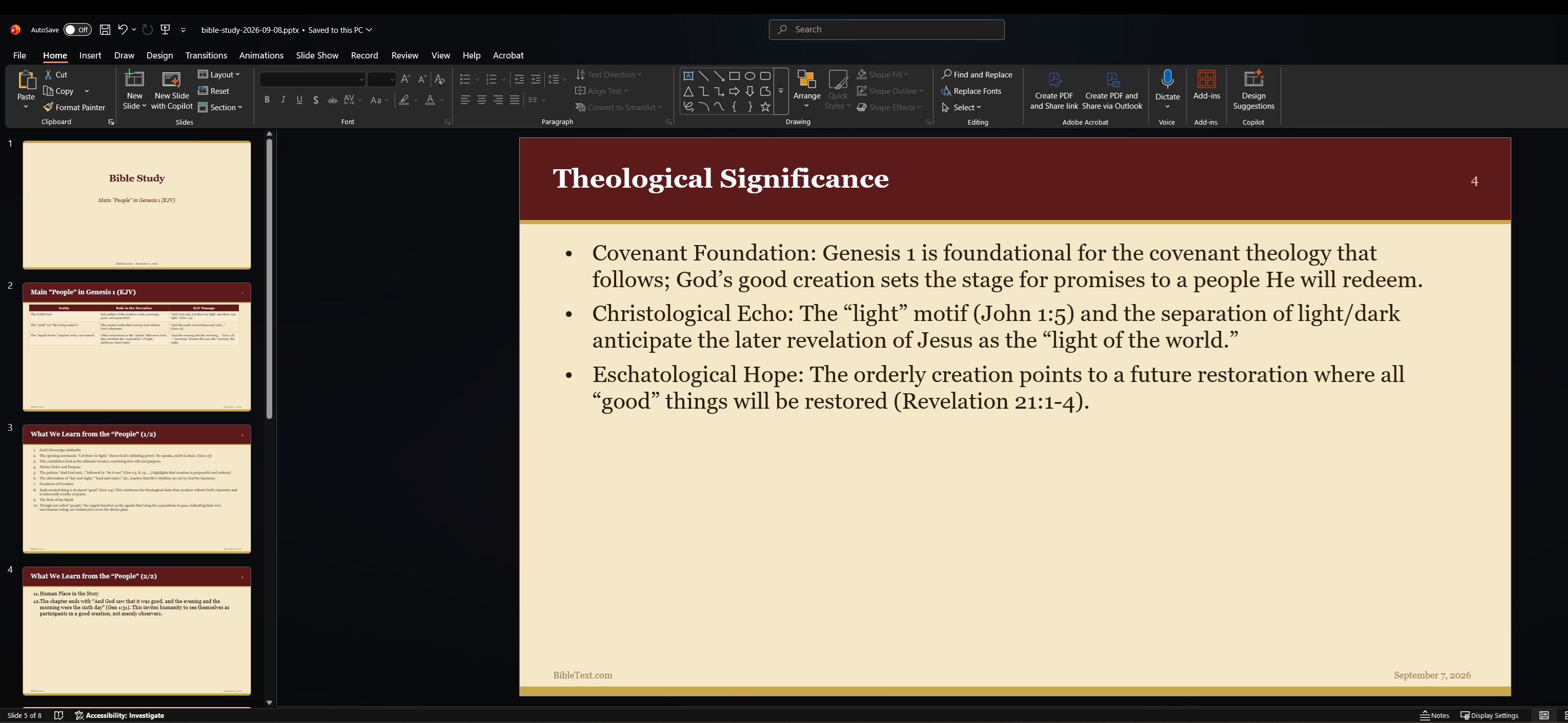 A sample PowerPoint slide generated from an AI chatbot conversation.