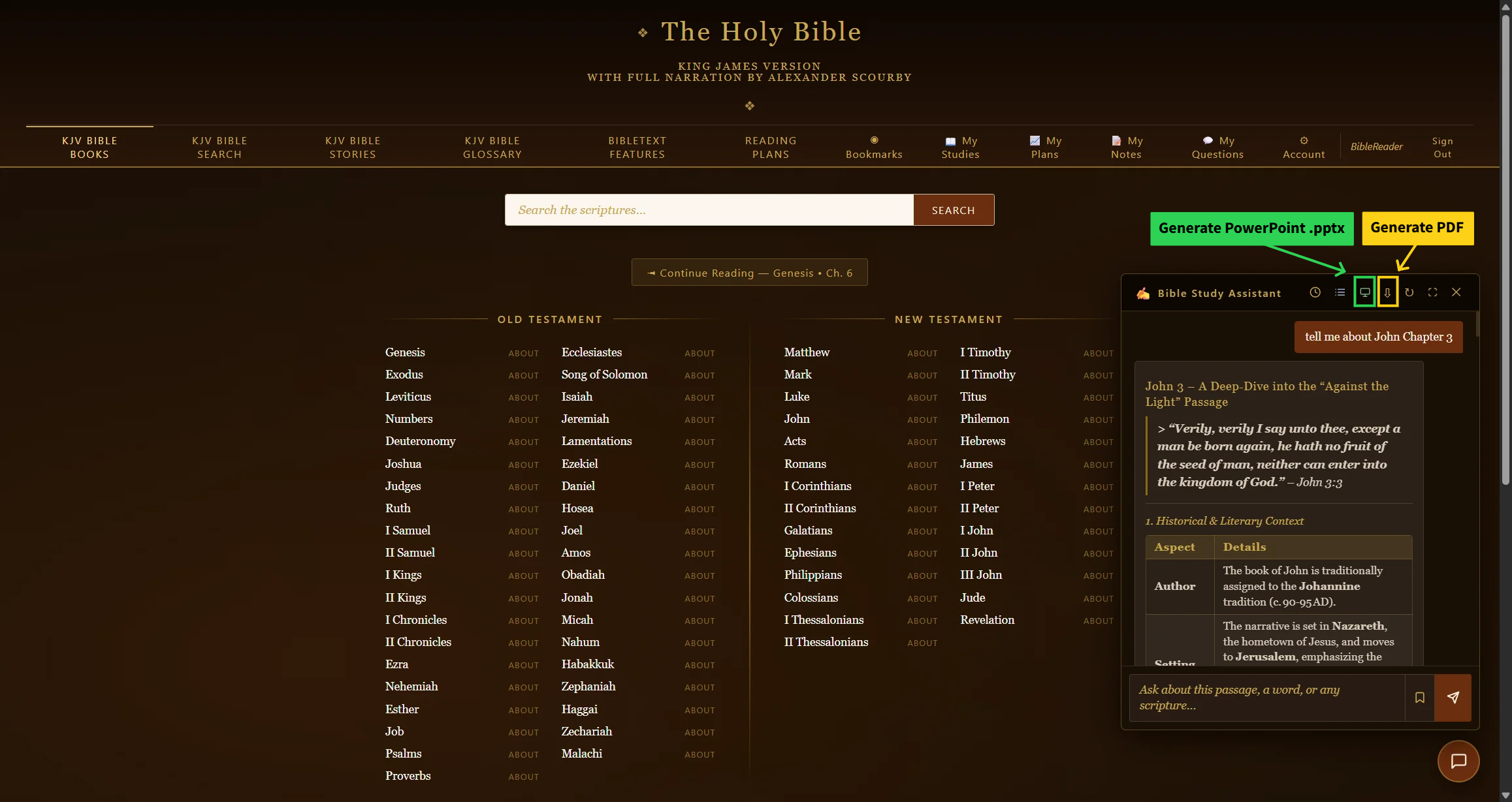 1. Generate Slides tab — close-up of this tool