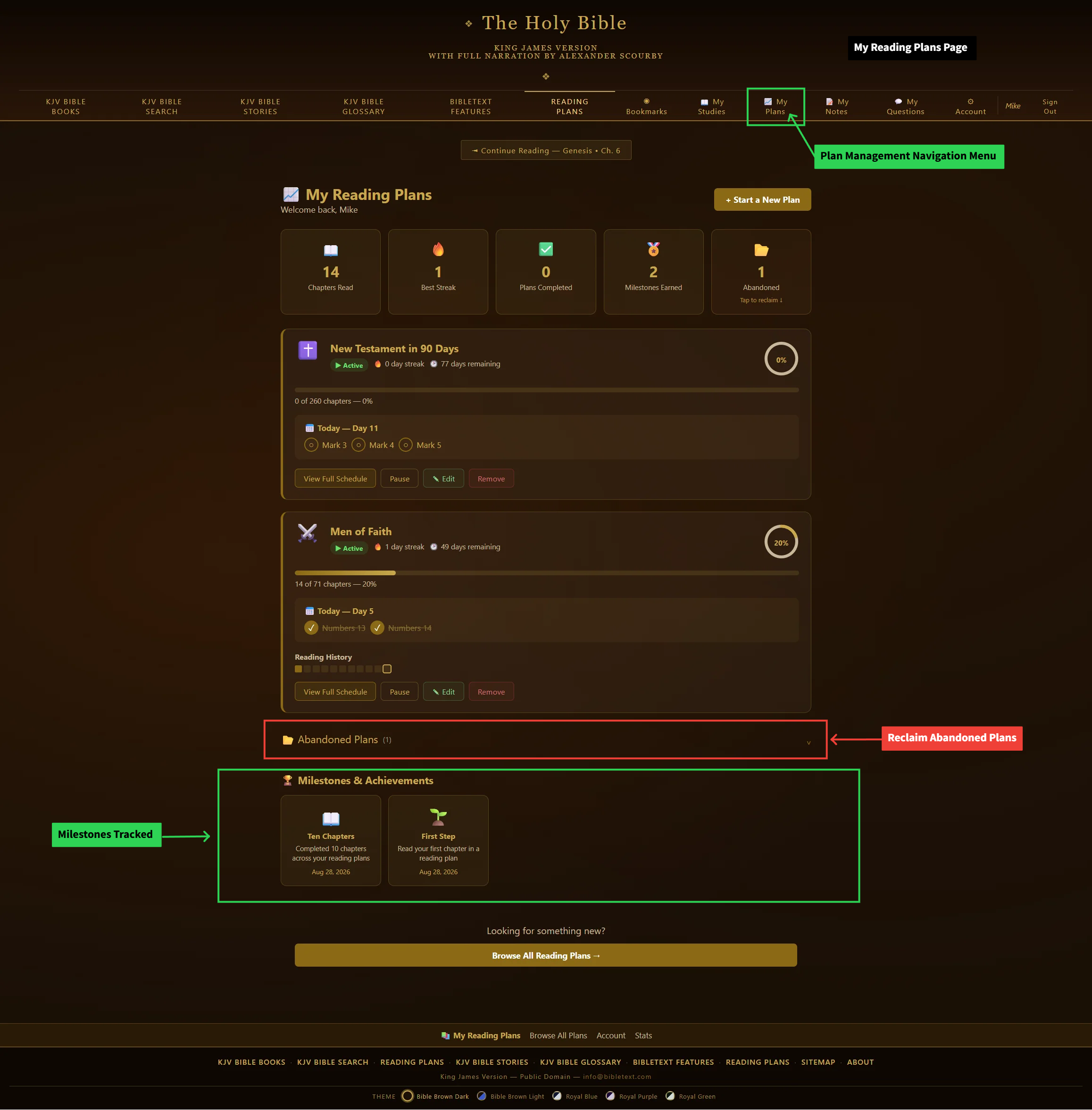4. Milestone Badges tab — close-up of this tool