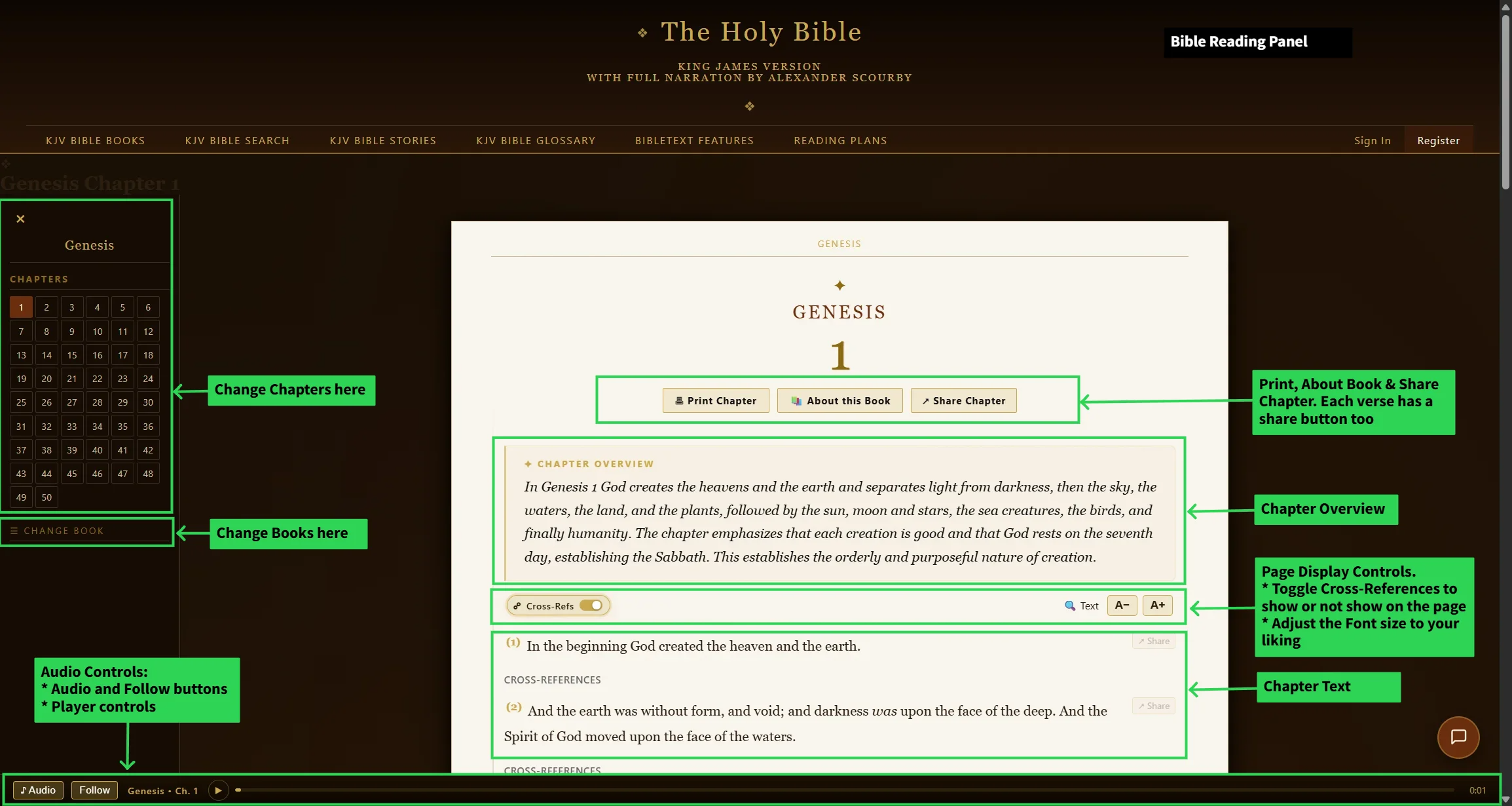 Reader — Top tab — close-up of this tool