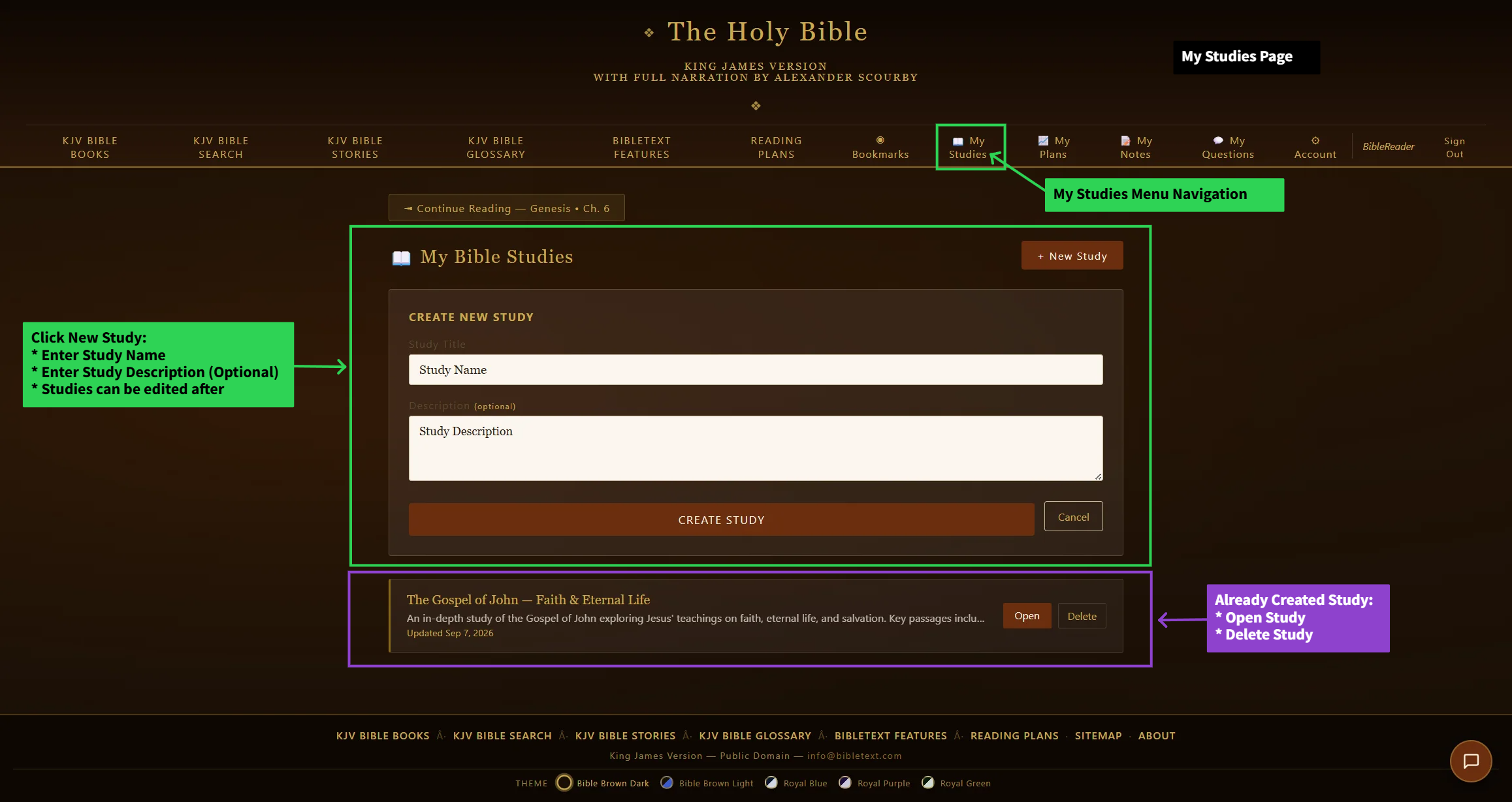 1. Create a Study tab — close-up of this tool